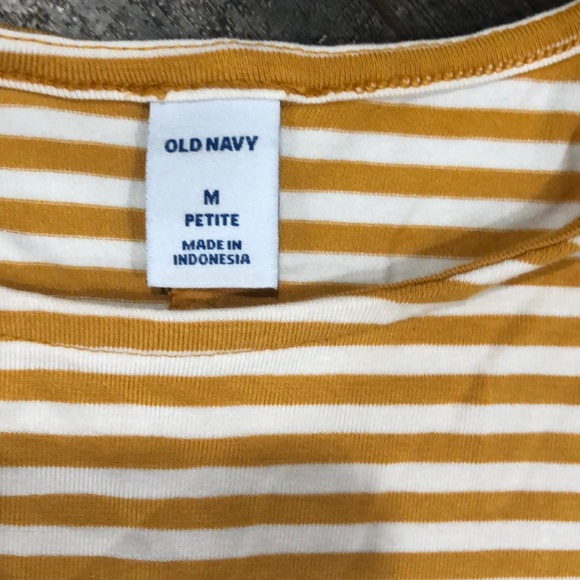 OLD NAVY YELLOW AND WHITE STRIPE JERSEY SWING DRESS SIZE M PETITE - Picture 3 of 5